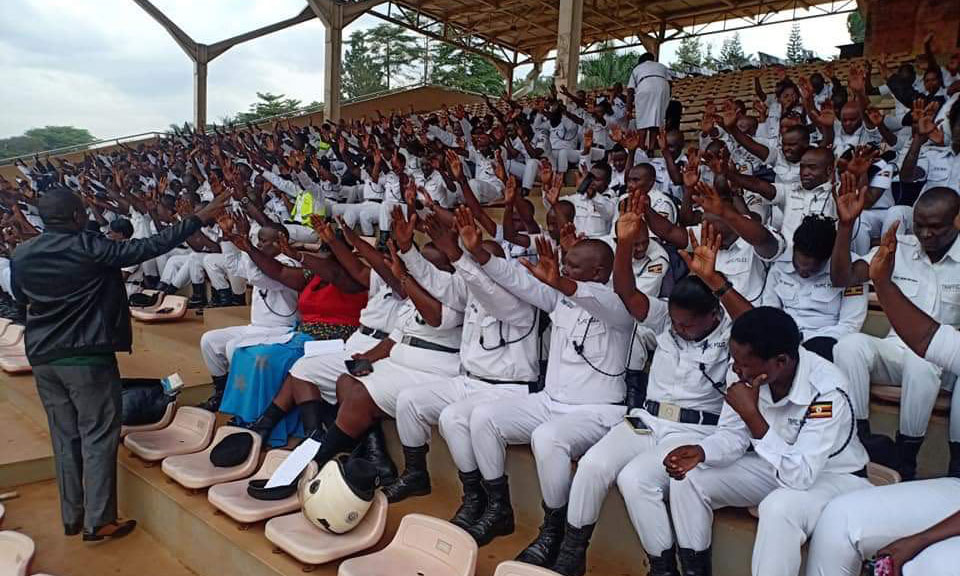 Police traffic officers said goodbye to the white uniform